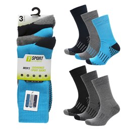 SK1547 Mens 3pk Cushioned Walking Socks  - (72)