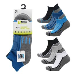 SK1548 Mens 3pk Cushioned Trainer Socks  - (96)