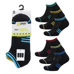 SK1551 Mens 3pk Cushioned Trainer Socks  - (96)