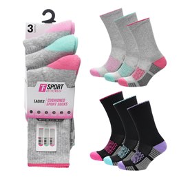 SK1556 Ladies 3Pk Cushioned Socks - (72)