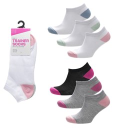 SK1576 Girls 3pk H&T Trainer Socks