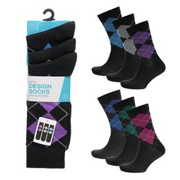 SK1588 Mens 3pk Argyle Socks