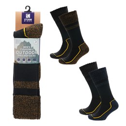 SK1590 Mens 2pk Cushioned Long Outdoor Socks- (72)