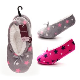 SK232A Ladies Sherpa Lined Slipper Socks