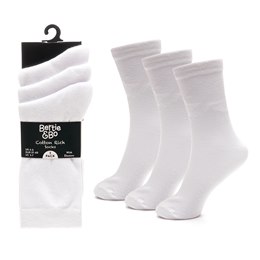 SK345A Kids 3 Pack Socks in White