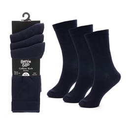SK350A Kids 3 Pack Socks in Navy