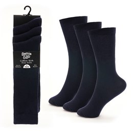 SK356A Girls 3 Pack Navy Knee High Socks