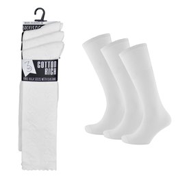 SK361 Girls 3 Pack Knee High White Socks With Hearts