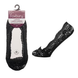 SK431BK Ladies Lace Black Liners