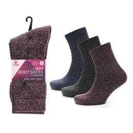 SK572 Ladies 3 Pack Cotton Rich Boot Socks