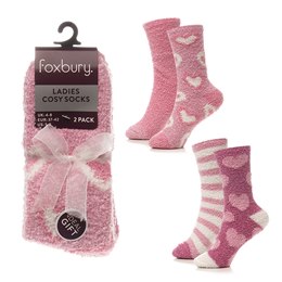 SK587 Ladies 2 Pack Marl Cosy Socks