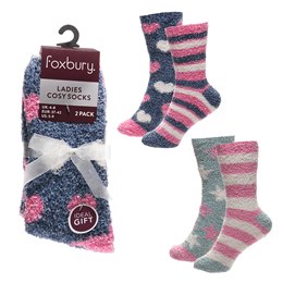 SK587A Ladies 2 Pack Cosy Socks