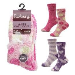 SK587A Ladies 2 Pack Cosy Socks
