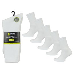 SK616 Men's 5 Pack White Premium Sport Socks