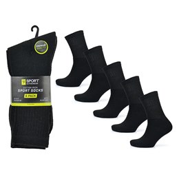 SK617 Men's 5 Pack Black Premium Sport Socks
