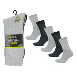 SK618 Men's 5 Pack Grey Premium Sport Socks