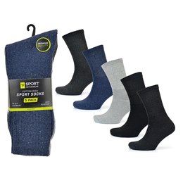 SK619 Men's 5 Pack Denim Premium Sport Socks