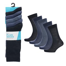 SK676A Mens 5 Pack Socks - Blue Pack