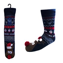 SK691 Mens Christmas 3D Reindeer Socks