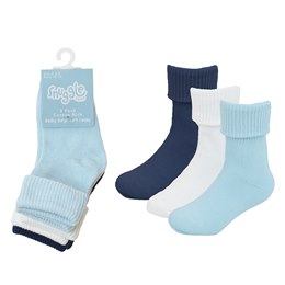 SK749 Babies 3 Pack Asstd Plain TOT Socks