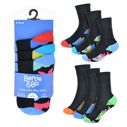 SK790 Boys 3 Pack Camo Heel & Toe Socks