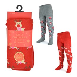 SK810 Girls Christmas Design Tights