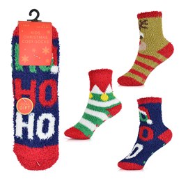 SK814 Kids Christmas Cosy Design Socks - Family