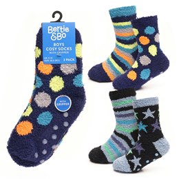 SK816A Boys 2 Pack Design Cosy Socks