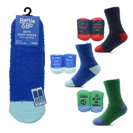 SK817 Boys Slogan Novelty Cosy Socks