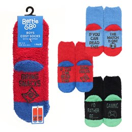 SK817A Boys Slogan Novelty Cosy Socks