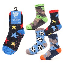 SK818A Boys Single Pair Cosy Socks with Gripper