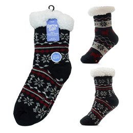 SK830 Boys Lounge Socks with Sherpa Lining & Gripper