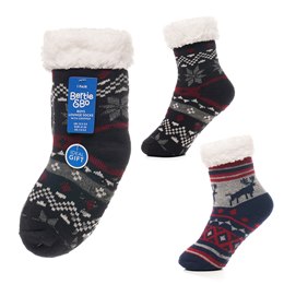 SK830A Boys Lounge Socks with Sherpa Lining & Gripper