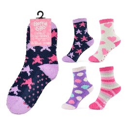SK834A Girls Single Pair Cosy Socks with Gripper