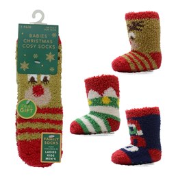 SK844 Babies Christmas Cosy Design Socks - Family