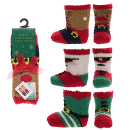 SK844A Babies Christmas Cosy Design Socks - Family