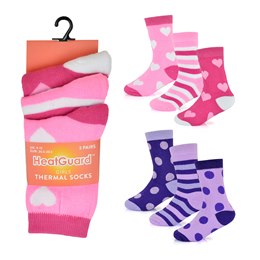 SK853 Girls 3 Pack Thermal Design Socks