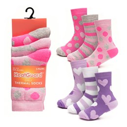 SK853A Girls 3 Pack Thermal Design Socks