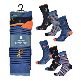 SK876 Mens 3 Pack Animal Design Socks