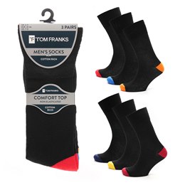 SK877A Mens 3 Pack Non Elastic Heel & Toe Socks