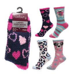 SK980 Ladies 1pr Cosy Socks with Gripper