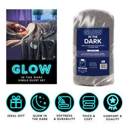 TC286 Single Glow in the Dark Duvet Set (Moons/Stars)