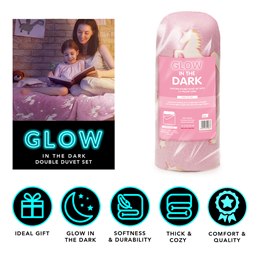 TC287 Double Glow in the Dark Duvet Set (Unicorn)