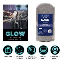 TC290 Double Glow in the Dark Duvet Set (Moons/Stars)