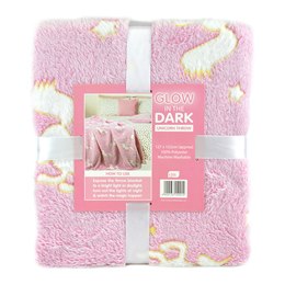 TC291 Unicorn Print Glow in the Dark Blanket