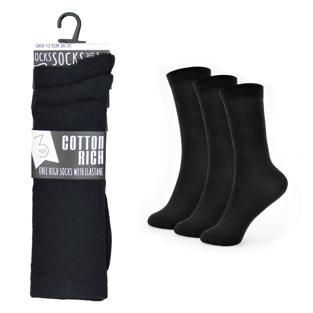 RJM 3 Pack Girls Knee High Socks with Bow